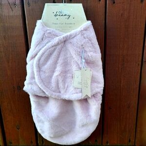Faux Fur Oh So Dreamy Swaddle Wrap Baby Blanket Pink Size 0-3 Months